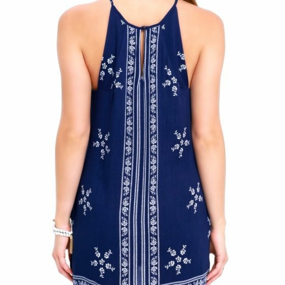 Lulu's Mediterranean Sea Navy Blue Halter Dress - Picture 2 of 14